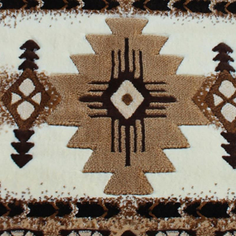Mohave Collection Traditional Southwestern Style Area Rug, Ivory, 2' X 7'