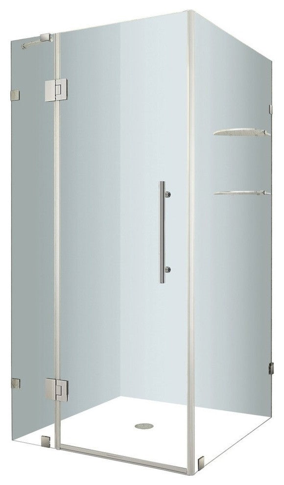 Aston Avalux GS 34"x34"x72" Completely Frameless Shower Enclosure, Stainless