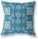 18" Aqua Sky Blue Cosmic Circle Boho Suede Throw Pillow
