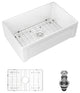 White Ceramic 30 in. Single Bowl Farmhouse Apron Kitchen Sink with Bottom Grid