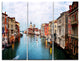 "Retro Style Grand Canal at Sunset" Photo Metal Wall Art, 3 Panels, 36"x28"
