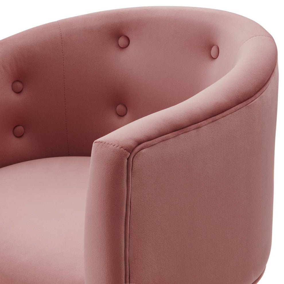 Tufted Accent Chair, Set of 2, Velvet, Metal, Pink, Modern, Lounge Hospitality
