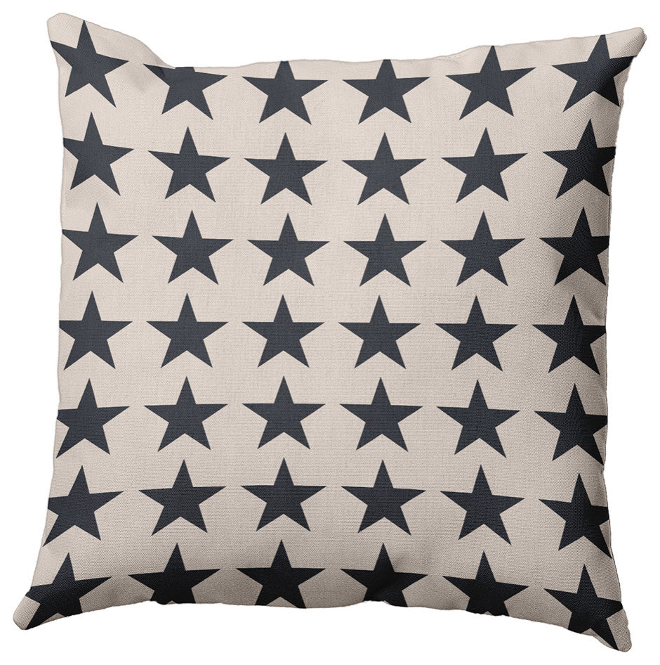 Stars Polyester Indoor Pillow, Blue, 26"x26"