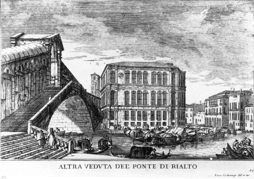 Luca Carlevaris The Rialto Bridge, 18"x27" Wall Decal