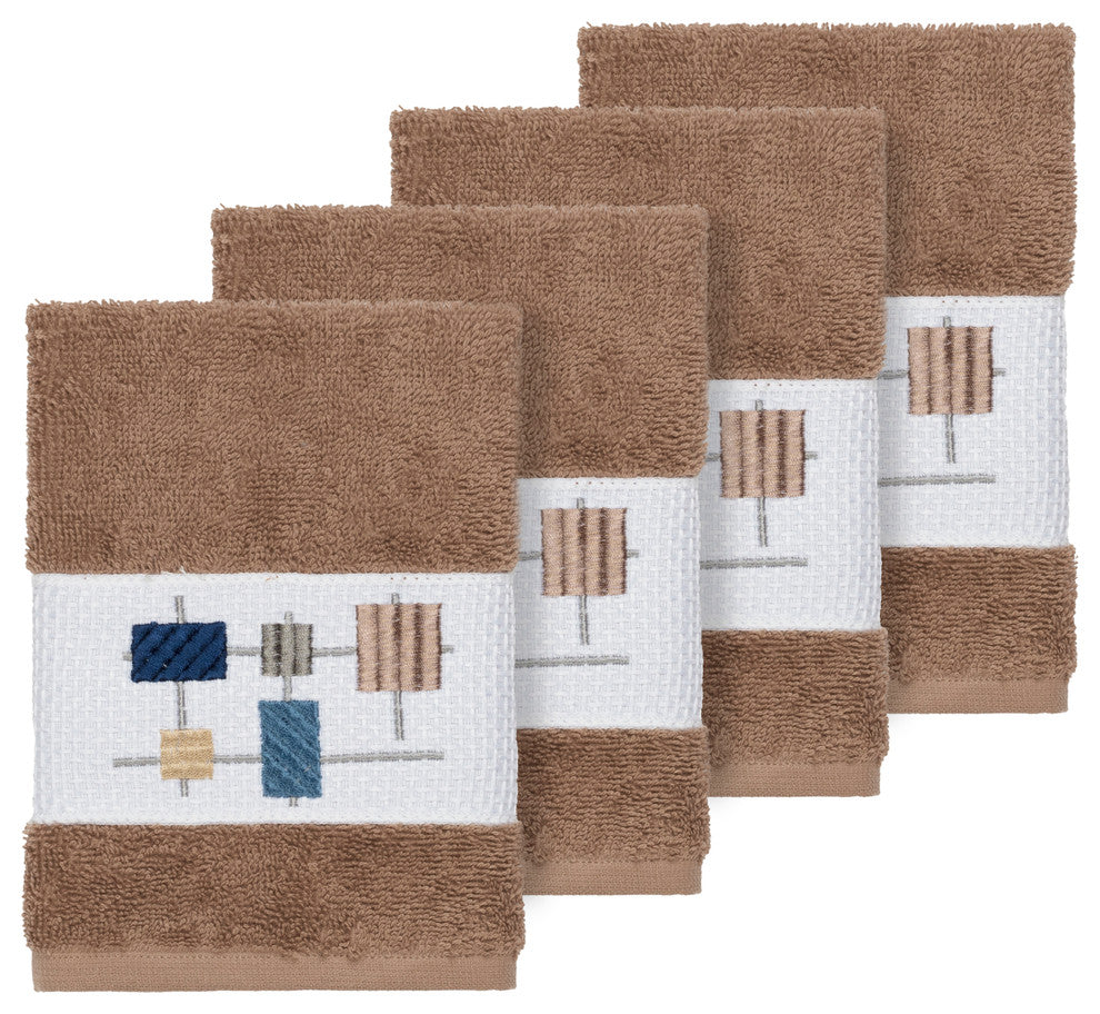 Khloe 4 Piece Embellished Washcloth Set