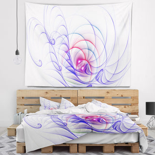 3D Blue Surreal Illustration Abstract Wall Tapestry, 80"x68"