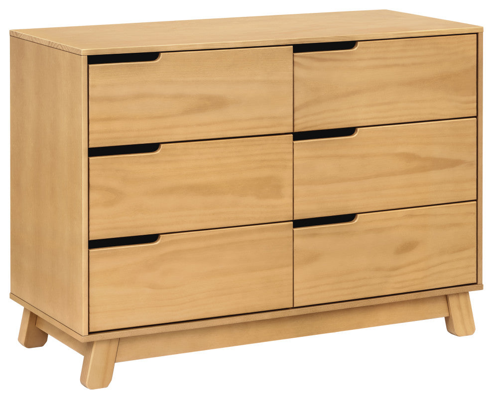 Hudson 6-Drawer Assembled Double Dresser, Honey