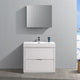 Valencia 36" Glossy White Free Standing Vanity Set, Cabinet, Faucet FFT9161CH