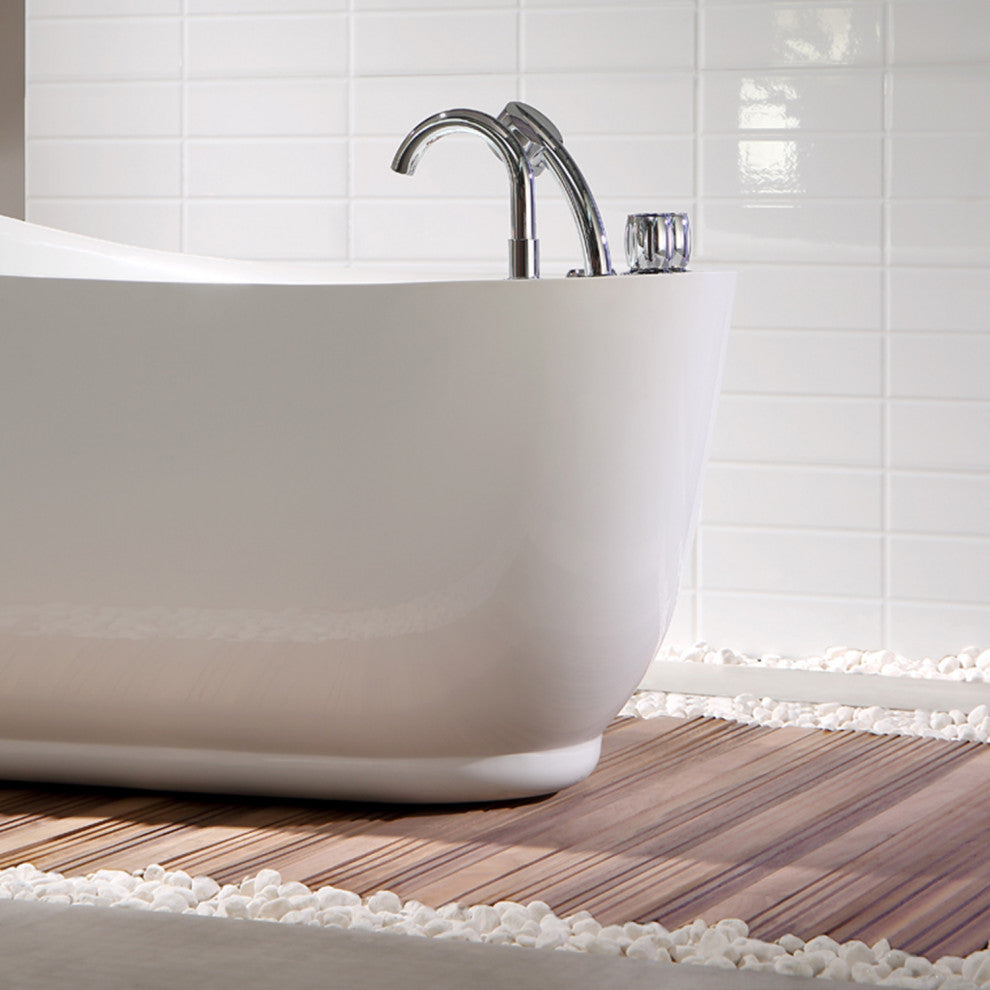 67" L x 31.5" W White Acrylic Right Drain Freestanding Whirlpool Tub