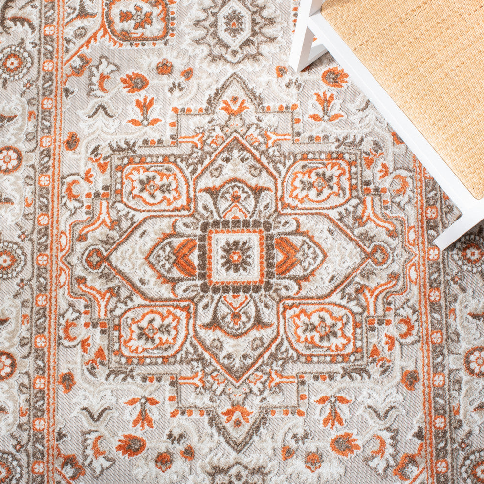 Safavieh Indoor-Outdoor Cabana Collection, CBN680 Rug, Beige/Orange, 8'x10'