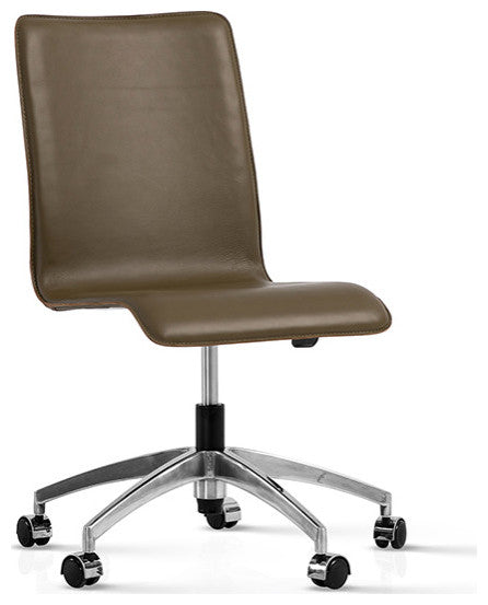 Perugia Top Grain Leather Office Chair, Heritage Leather-Chocolate