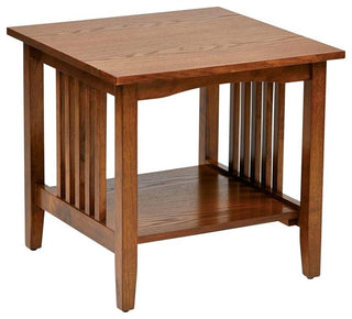 Sierra Mission End Table In Ash Brown Finish Engineered Wood