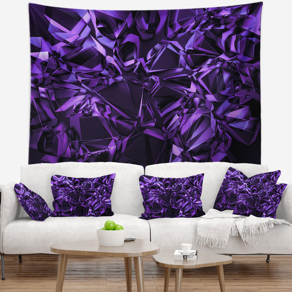 Purple Crystal Texture Design Abstract Wall Tapestry, 92"x78"