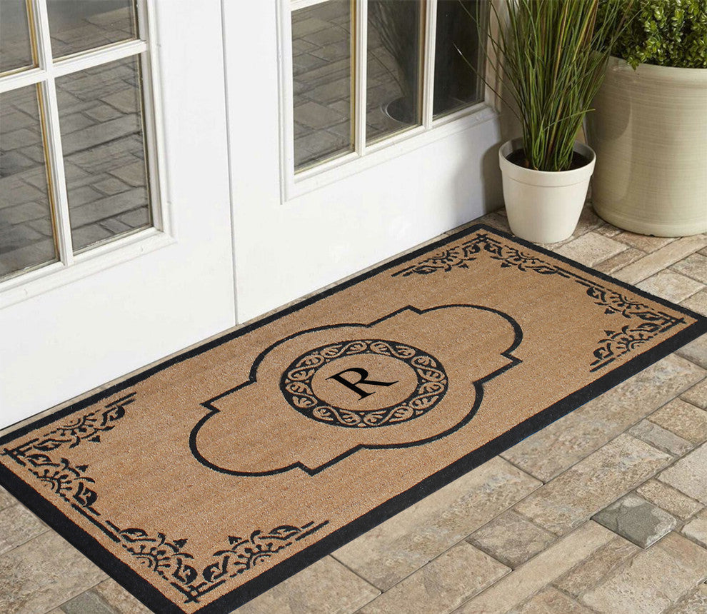 Abrilina Heavy Weight Outdoor Entryway Monogrammed Double Doormat 36"X72", R
