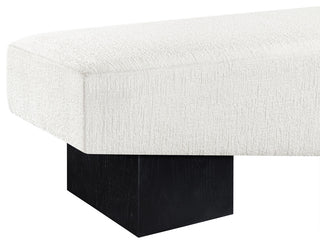 Alora Upholstered Bench, Cream, Black Finish