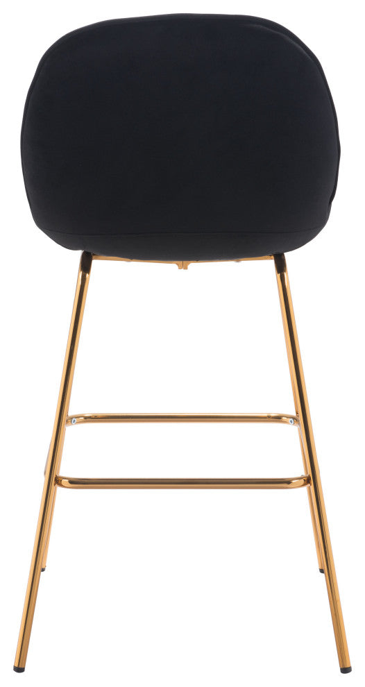 Siena Bar Chair, Set of 2 Black & Gold