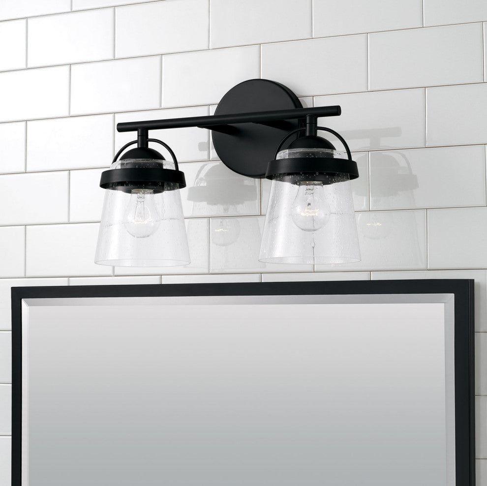 Capital Lighting 147021-534 Madison 2 Light 14"W Bathroom Vanity - Matte Black