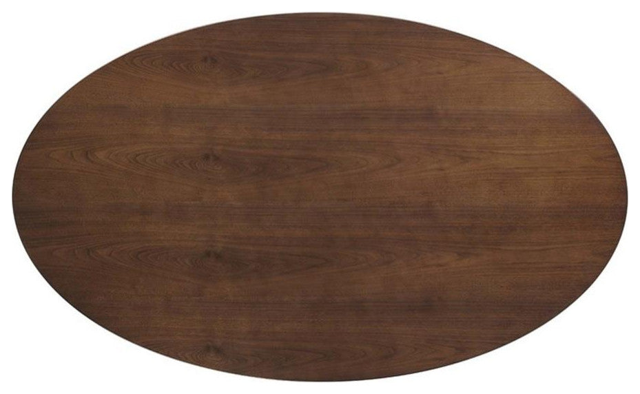 Lippa 78" Oval Wood Dining Table, Walnut