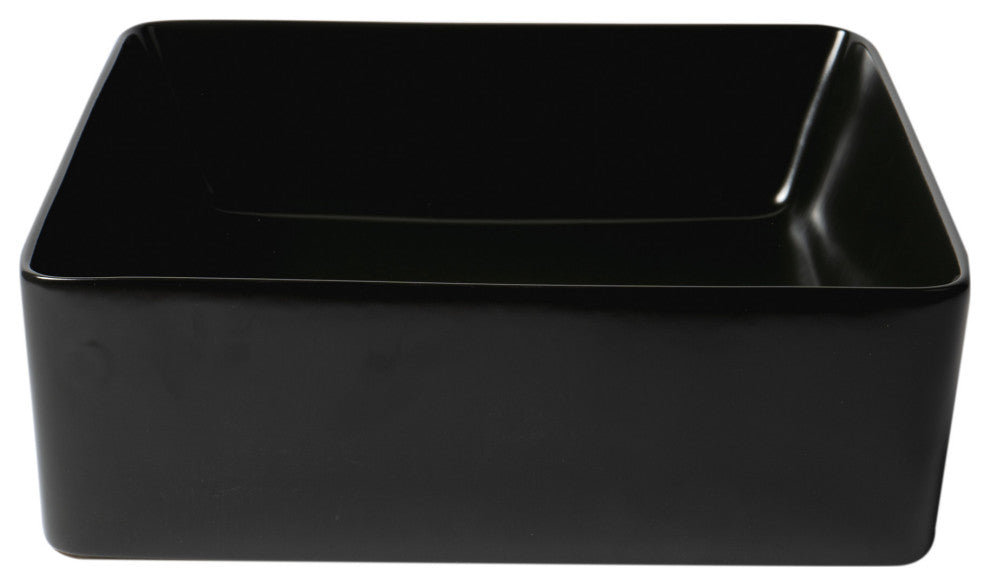Alfi Brand Abc903-Bm Black Matte 16" Modern Square Above Mount Ceramic Sink