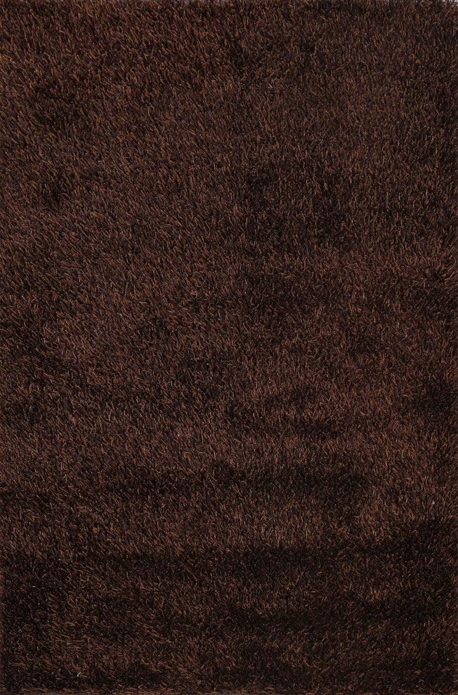 Brown Contemporary Plush Shaggy Oriental Area Rug Hand-tufted Carpet 5x7