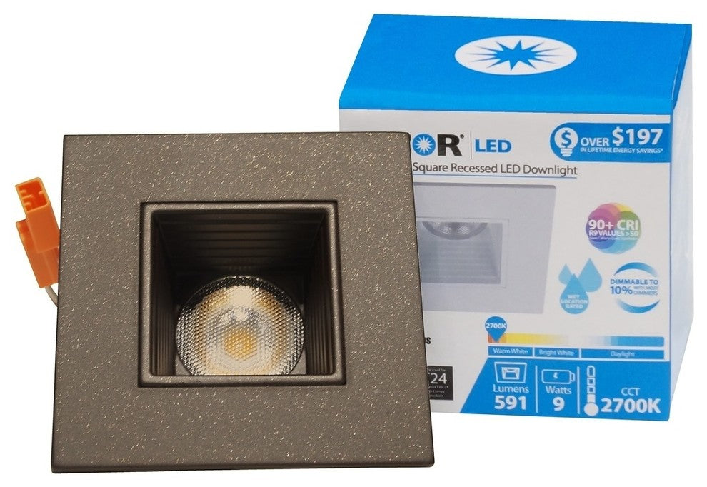 NICOR DQR2-10-120-3K-OB-BF 2" Square LED Downlight, 3000K