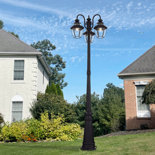 Monterey Multi Head Black Outdoor Post Light with Clear Beveled Glass