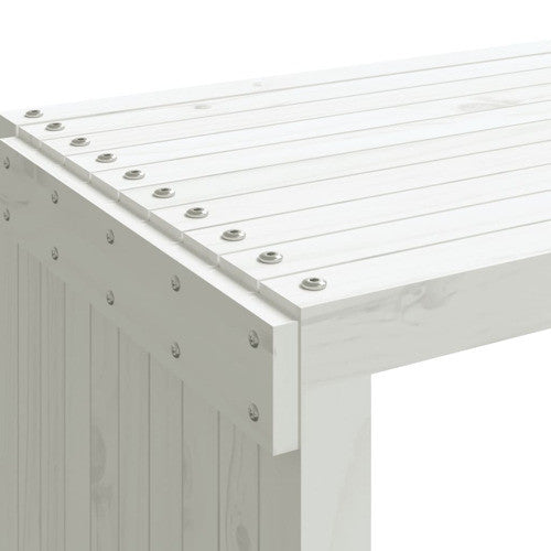 vidaXL Patio Bench Extendable Garden Bench Outdoor Seating White Solid Wood Pine