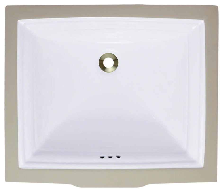 P0542UW Rectangular Porcelain Sink, White
