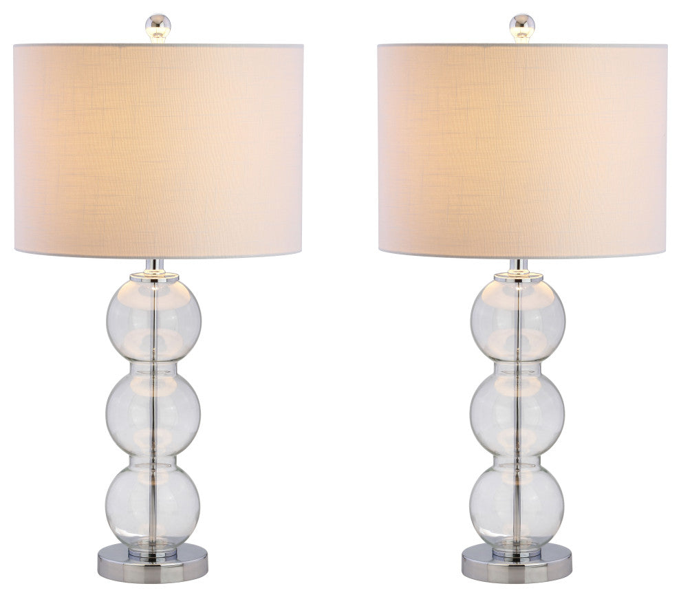 Bella 27" Glass Triple-Sphere Table Lamp, Set of 2