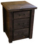Barnwood Style Timber Peg 3-Drawer Nightstand, Dusk