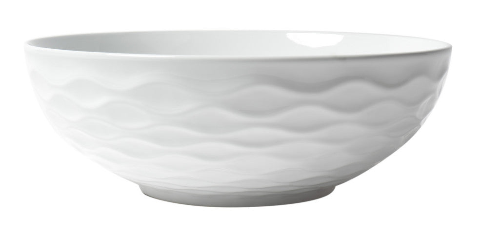 White 17" Decorative Round Vessel Above Mount Ceramic Sink