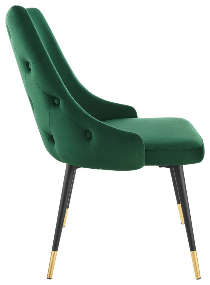 Adorn Dining Side Chair Performance Velvet Set of 2 Green