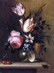 Hans Bollongier Flowers in a Vase Premium Canvas Print