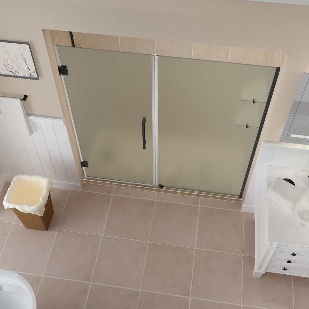 Belmore GS 63.25"-64.25"x72" Frameless Hinged Shower Door