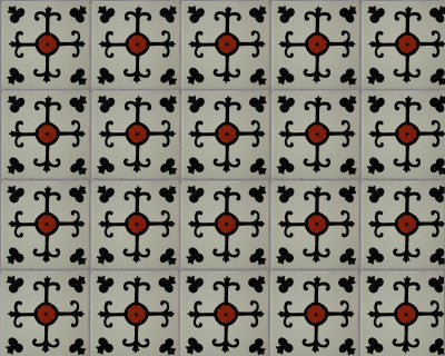 4.2x4.2 9 pcs Valencia II Talavera Mexican Tile