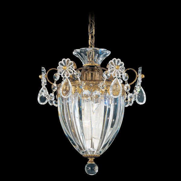 Schonbek 1241-22, 1 Light Crystal Pendant In Heirloom Gold