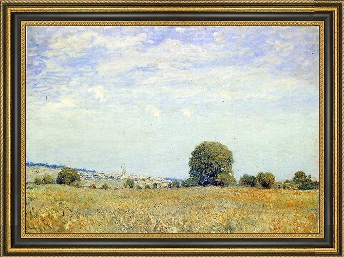 Alfred Sisley Fields at Saint Cloud Framed Premium Canvas Print, 18"x27"