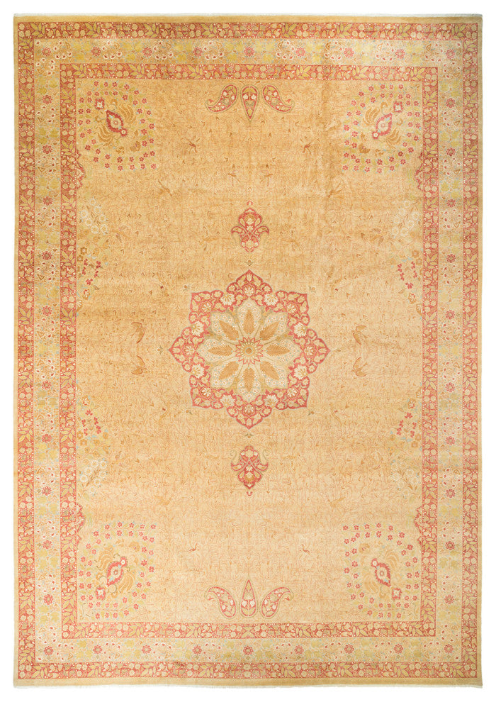 Mogul, One-of-a-Kind Hand-Knotted Area Rug Yellow, 12'2"x17'8"