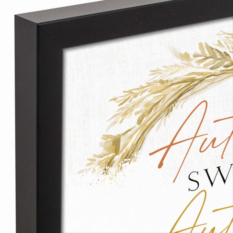 Autumn Hay Wreath 13.73 x 13.73 Black Framed Canvas