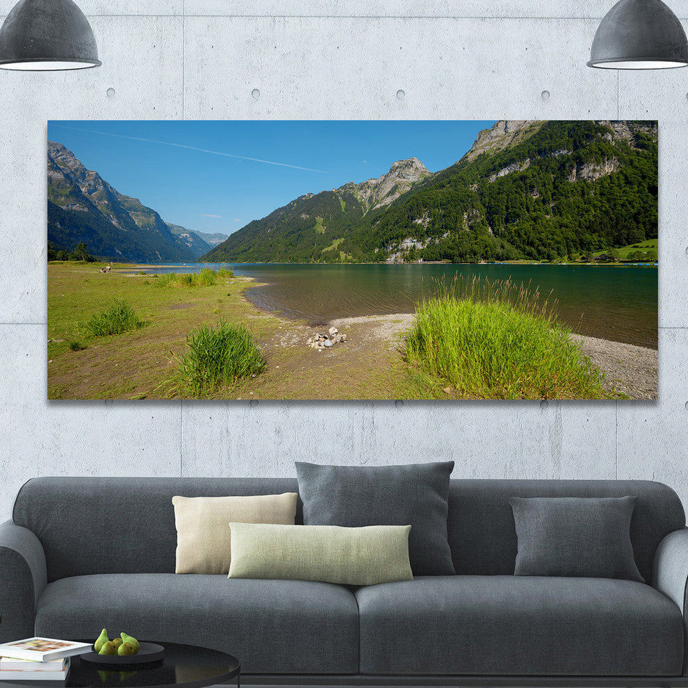 Green Mountain Landscape View, Landscape Canvas Art Print, 60"x28"
