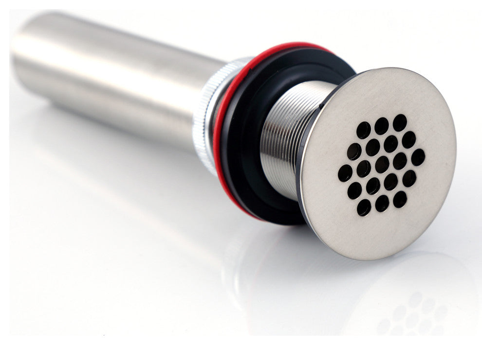 Bathroom Faucet Grid Drain Strainer Without Overflow, Brushed Nickel