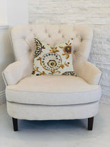 Daliani Floral Luxury Throw Pillow, 22"x22"
