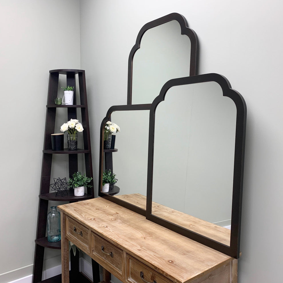 Verdon Framed Vanity Mirror, Clover Cathedral, 24.4"x32.4", Rubbed Bronze
