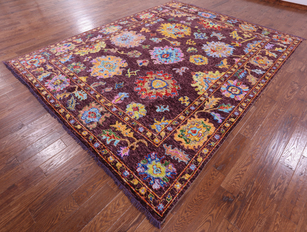 Handmade Turkish Oushak Wool Rug 9' 3" X 11' 11" - Q16077