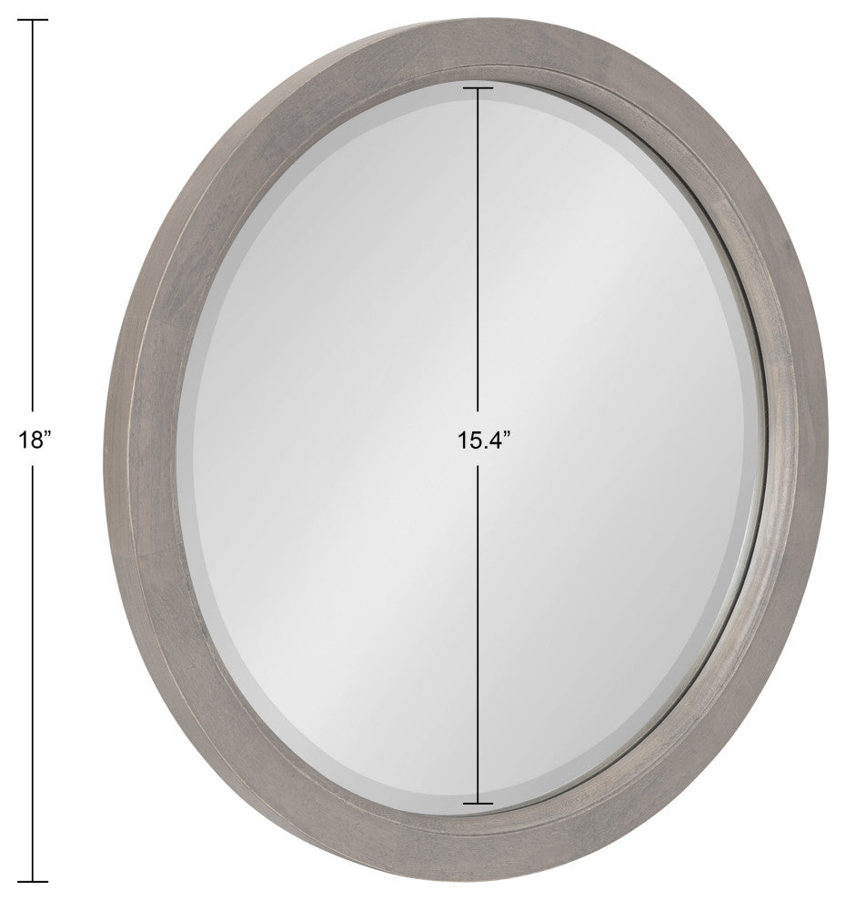 Hogan Round Framed Wall Mirror, Gray 18 Diameter