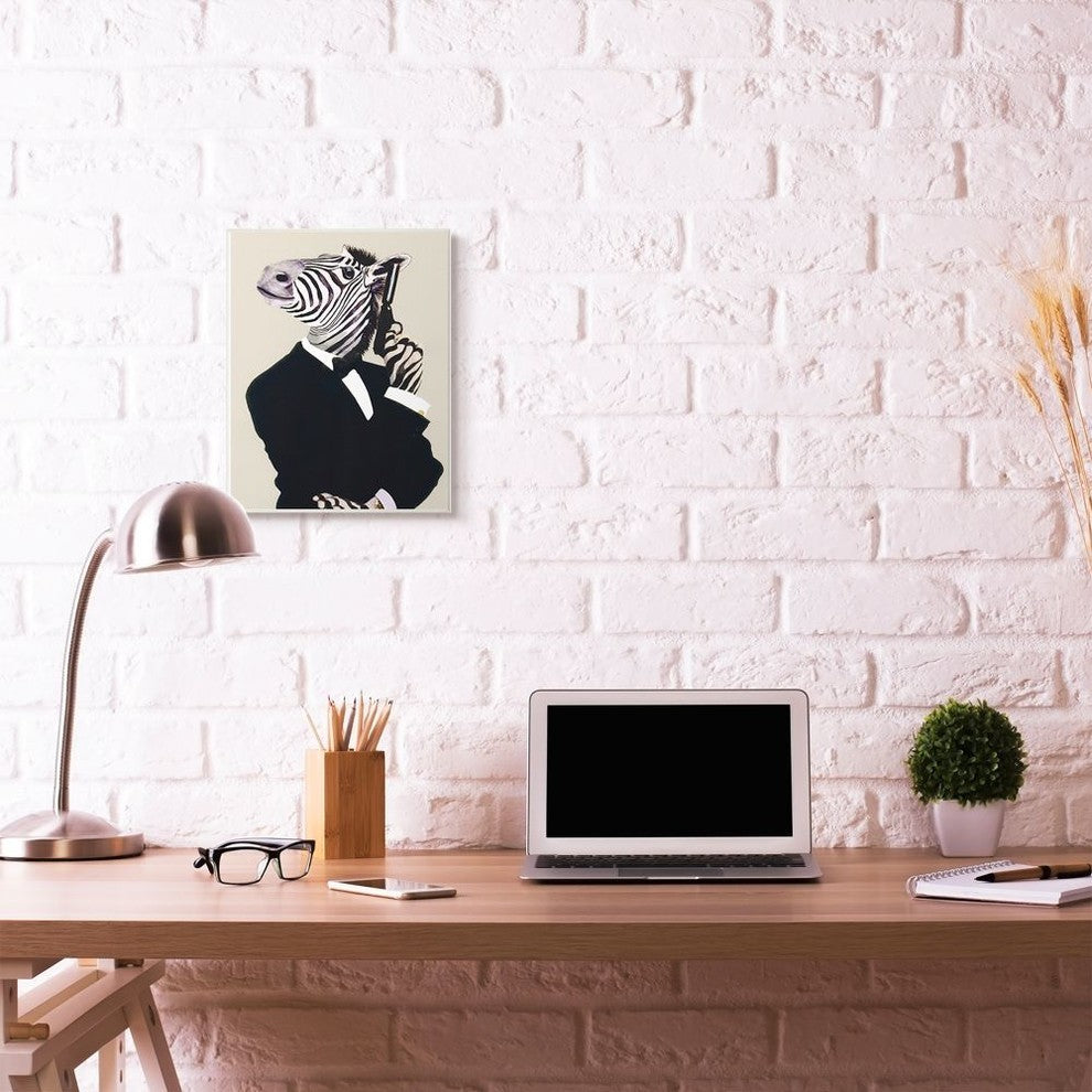 Secret Agent James Bond Zebra, Wall Plaque, 10"x15"