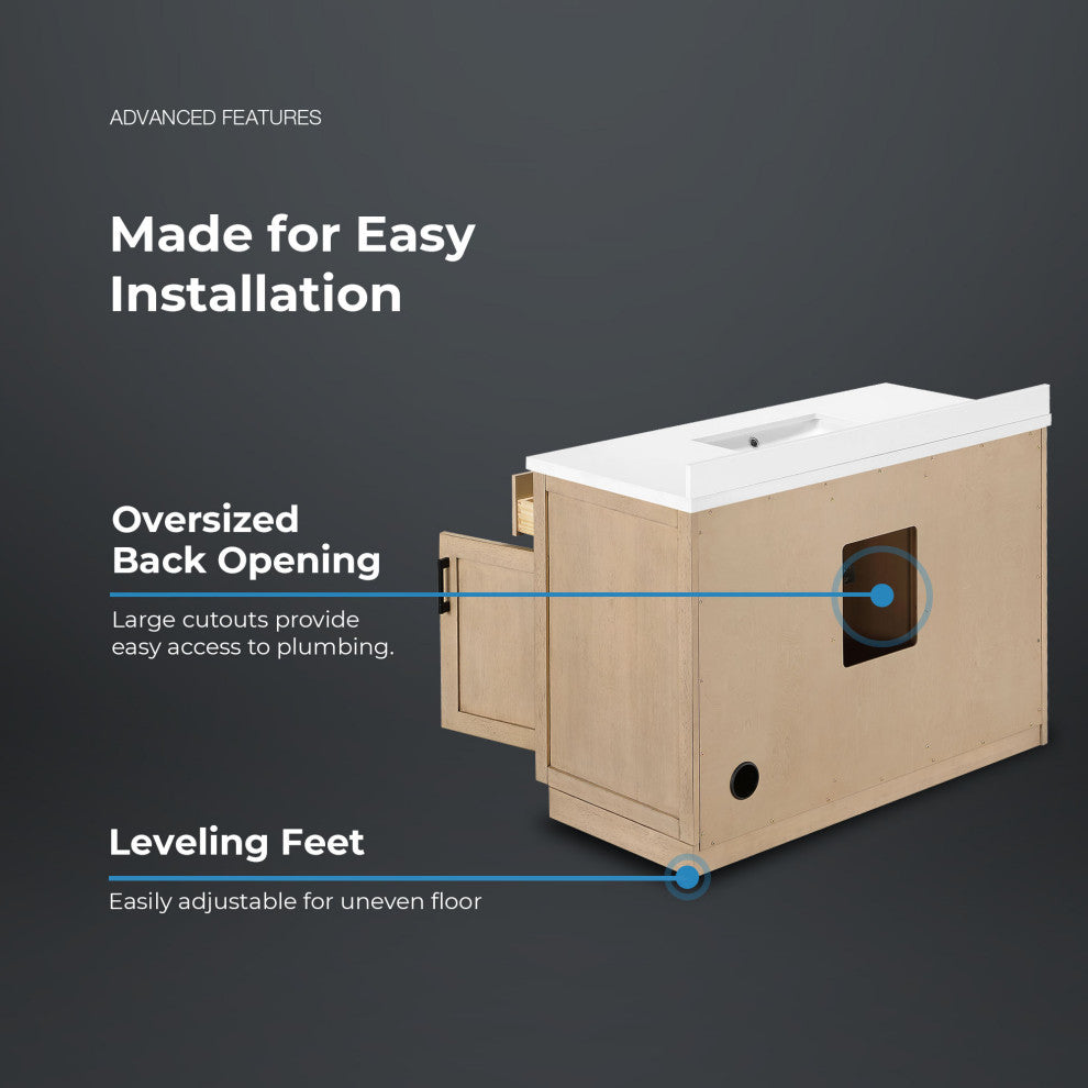 OVE Decors Bailey Vanity, Matte Black, 60"