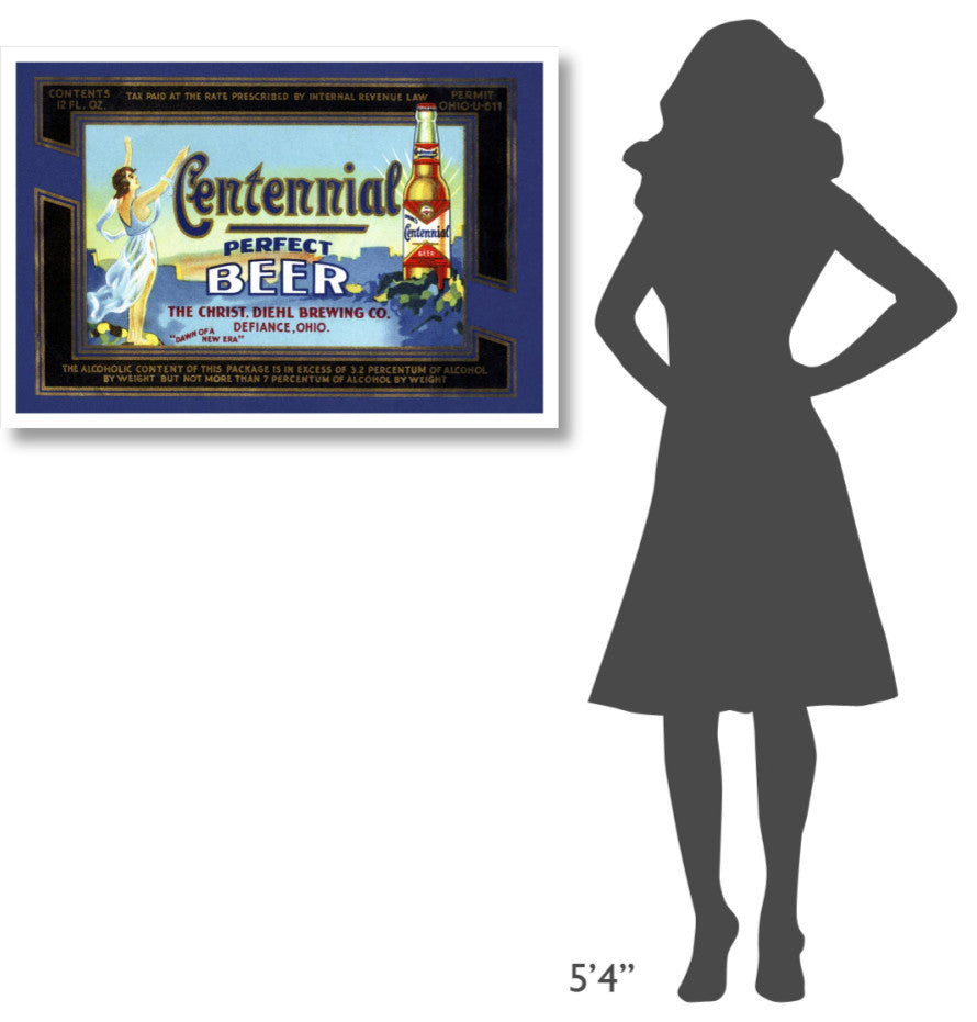 "Centennial Perfect Beer Label" Paper Print by Vintage Booze Labels, 38"x26"
