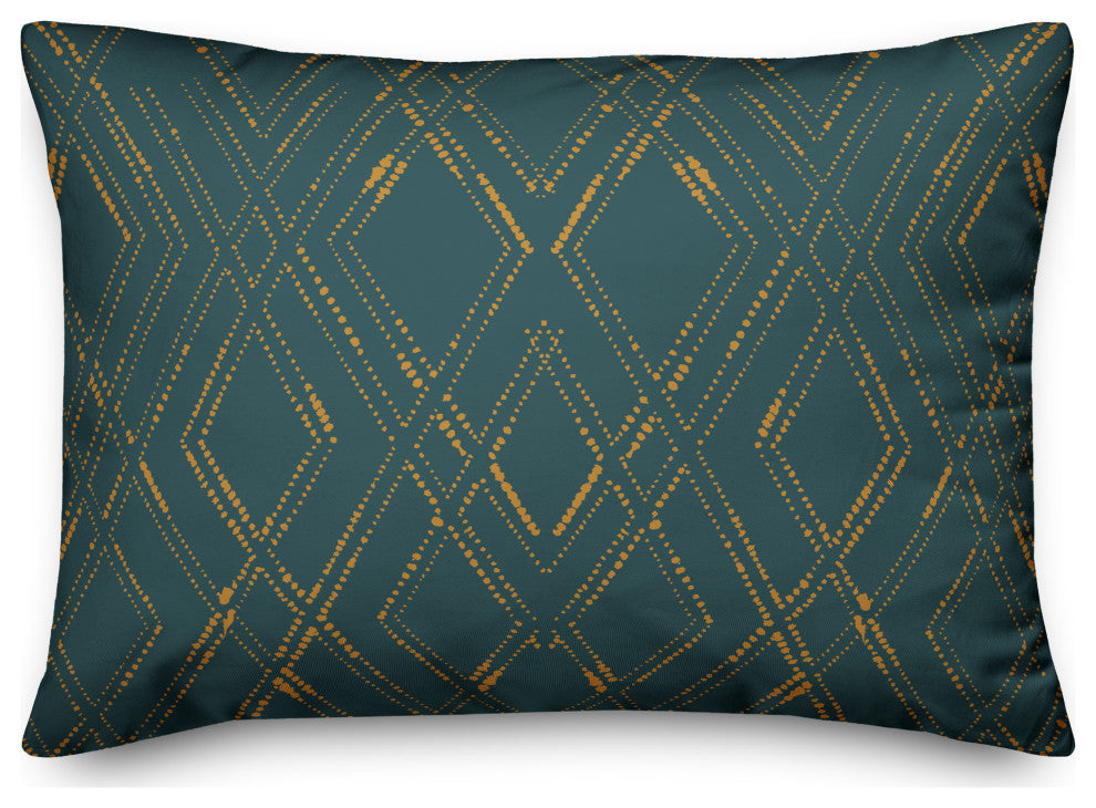 Blue and Gold Diamond 20x14 Spun Poly Pillow