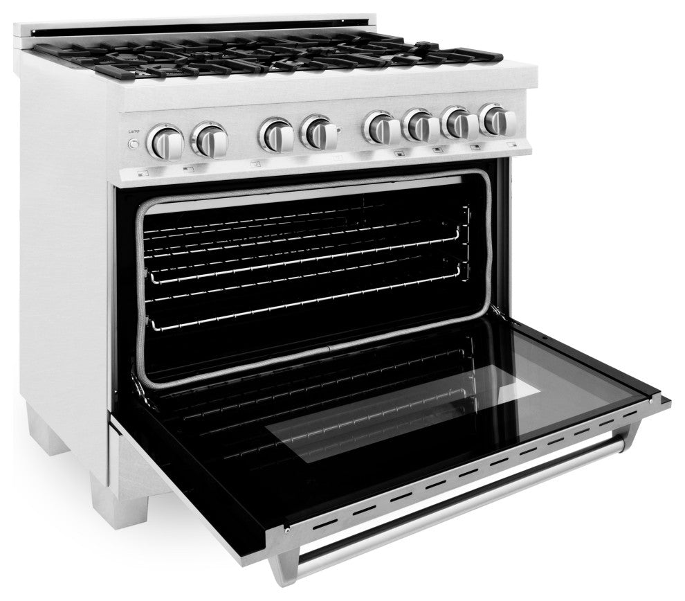 ZLINE 36" Dual Fuel Range With Griddle, Fingerprint Resistant Stainless Steel